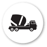 This graphic shows a concrete truck.