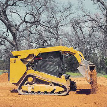 This photo shows a Rubber Track Skid Steer.